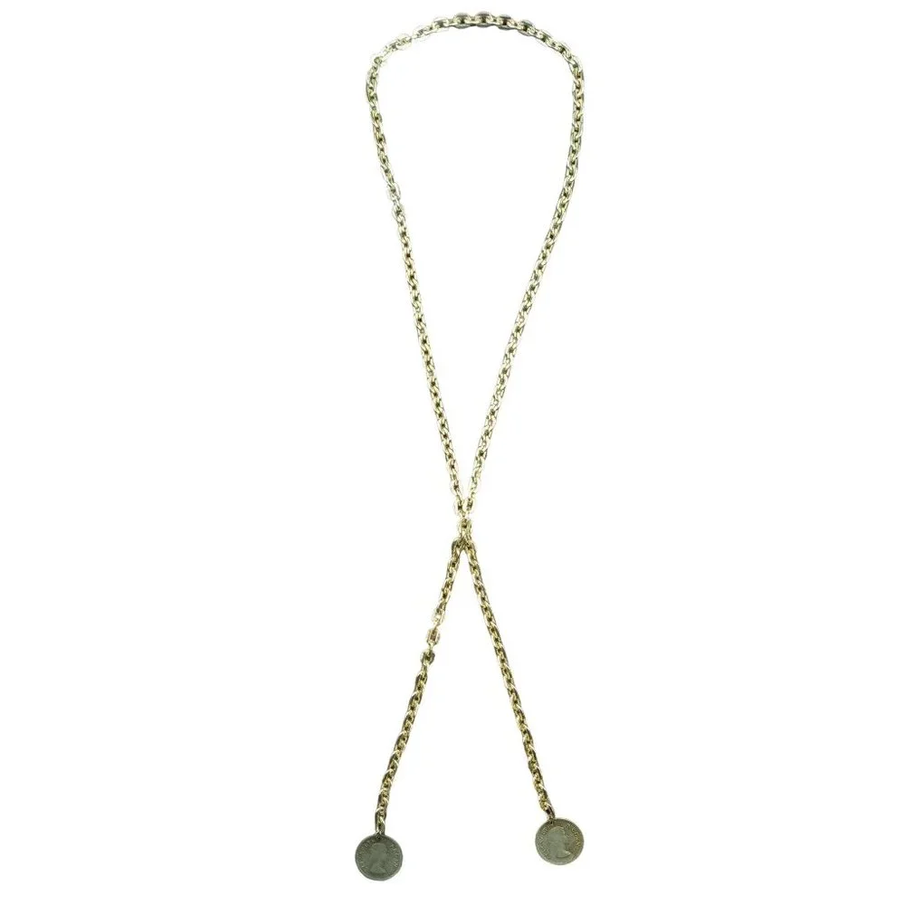 Vintage Queen Elizabeth Regina Coin Belly Chain Belt 1960 South Africa Necklace